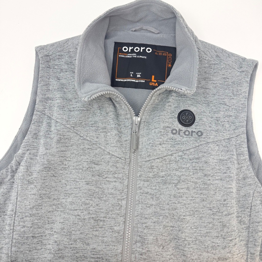 Ororo Heated Fleece Vest Womens Large Gray Full Zip NO BATTERY WVFJBT11103